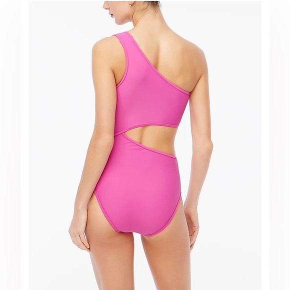 J.CREW SWIMSUIT CUTOUT ONE-SHOULDER WOMEN’S ONE-PIECE PINK COLOR PLUS SIZE 3X - Picture 2 of 9